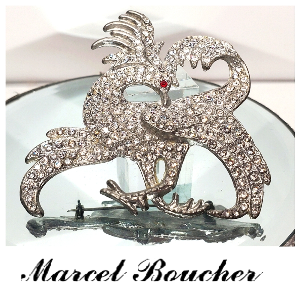 Massive & Wild MARCEL BOUCHER Firebird Phoenix Crystal Brooch